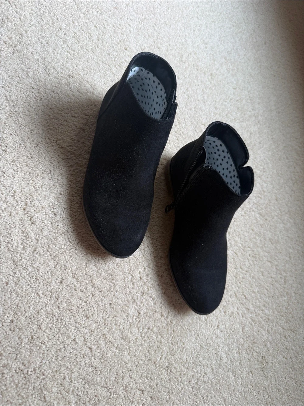 Black Suede Girls Ankle Booties - Classic Slip-On Style